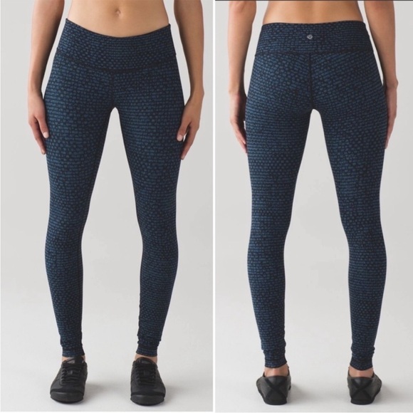 lululemon athletica Pants - Lululemon Wunder Under Pant III Shatter Weave Desert Teal Alberta Lake Sz 4